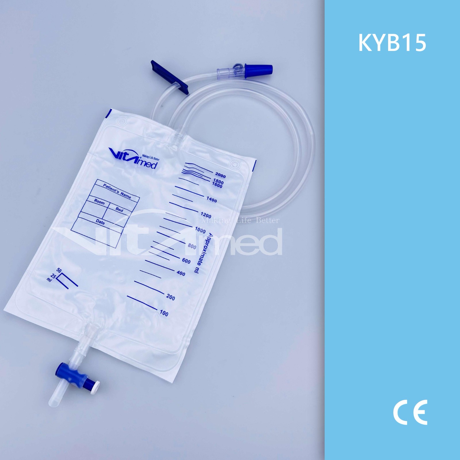 经济型尿袋带无针取样口 KYB15 仅供外销