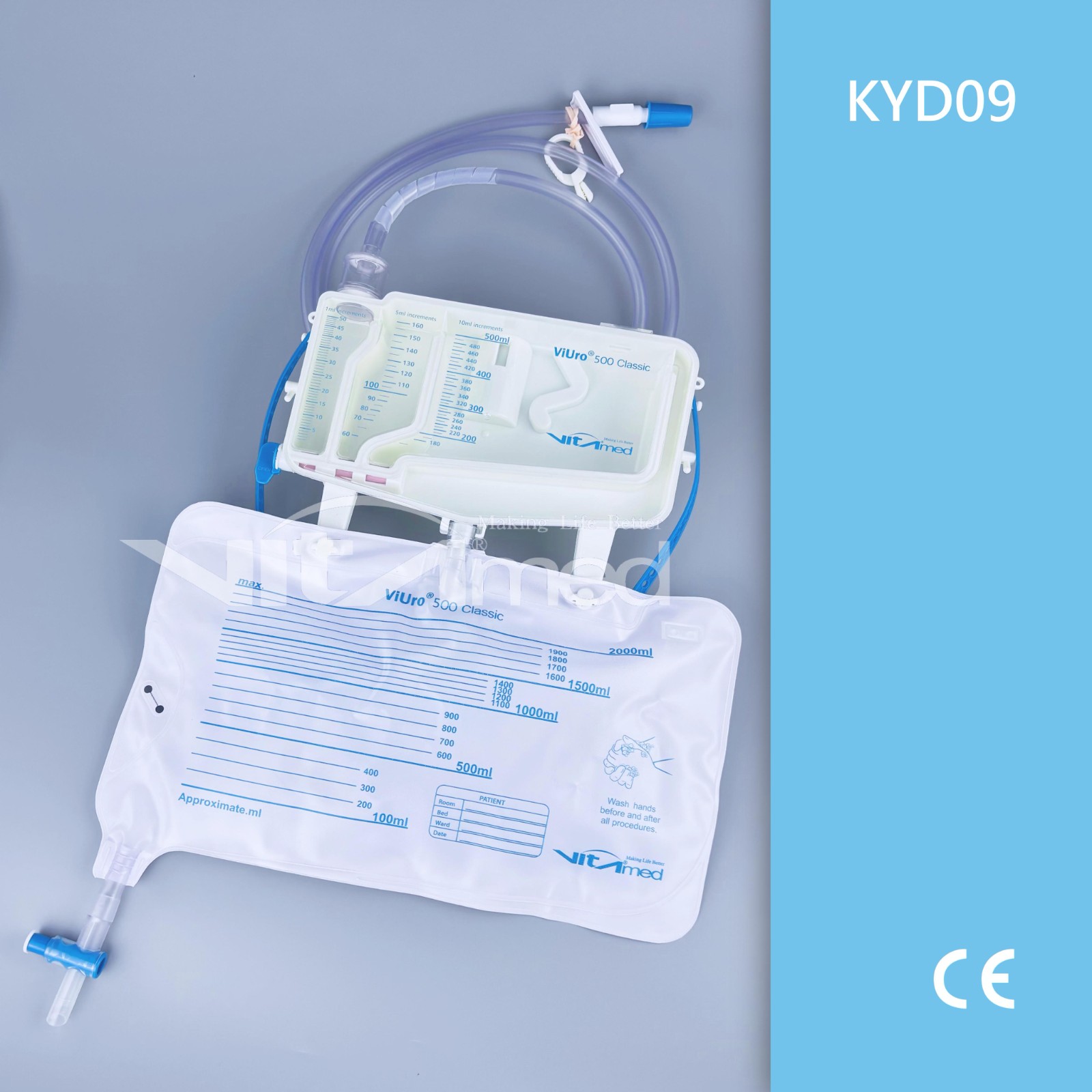 ViUro®500 Classic 字母式精密尿袋 KYD09 仅供外销