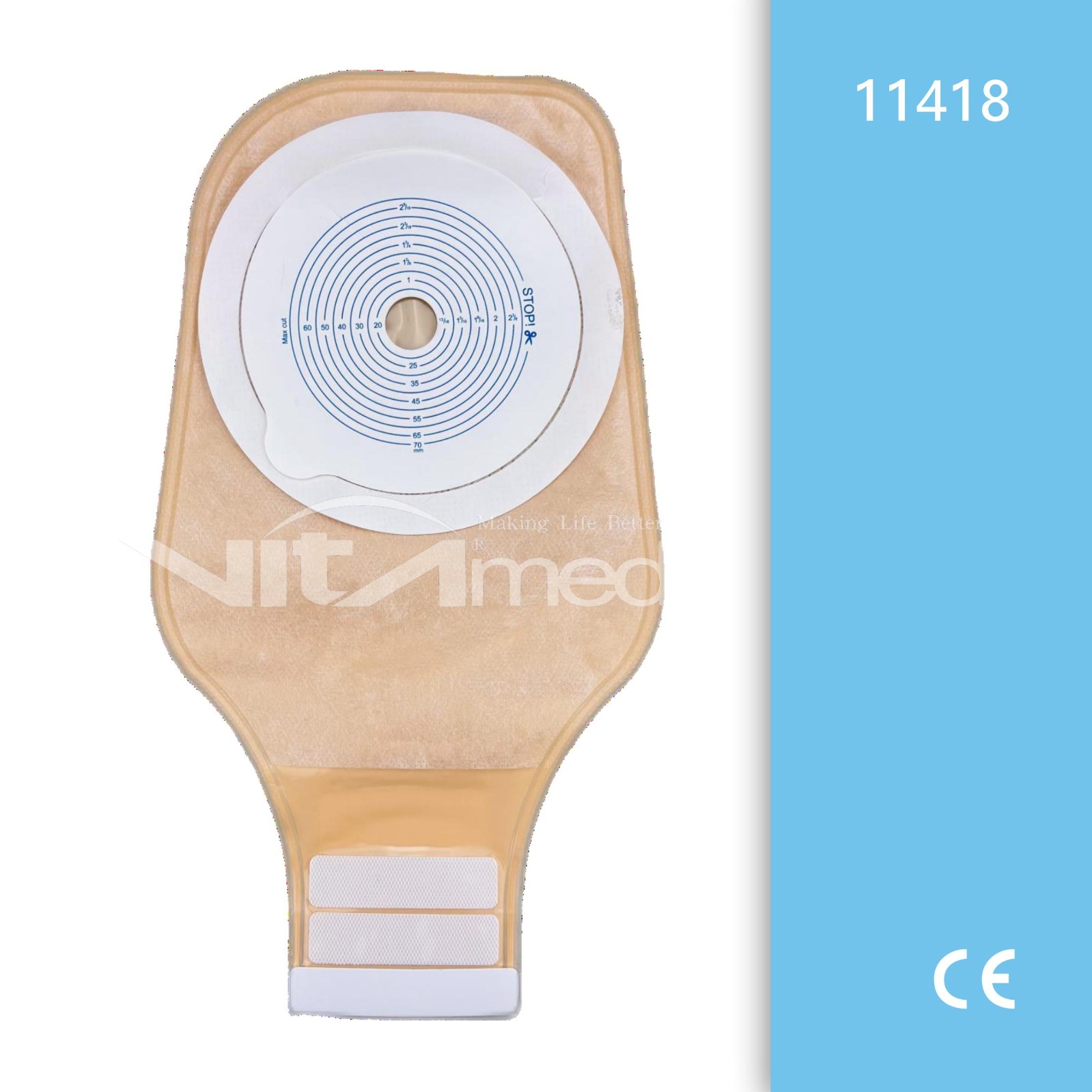 一件式肛肠造口袋开口魔术贴 11418